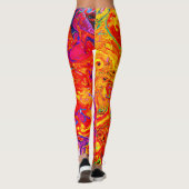 Leggings Couleurs de lave en gras Conception abstraite (Dos)