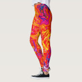 Leggings Couleurs de lave en gras Conception abstraite (Gauche)