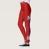 Leggings Couleurs de l'équipe bleu rouge volleballs w texte (Gauche)