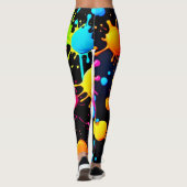 Leggings Couleurs de peinture brillantes et en gras (Dos)