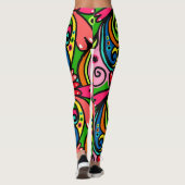 Leggings Couleurs de puissance Abstrait Motif Super amusant (Dos)