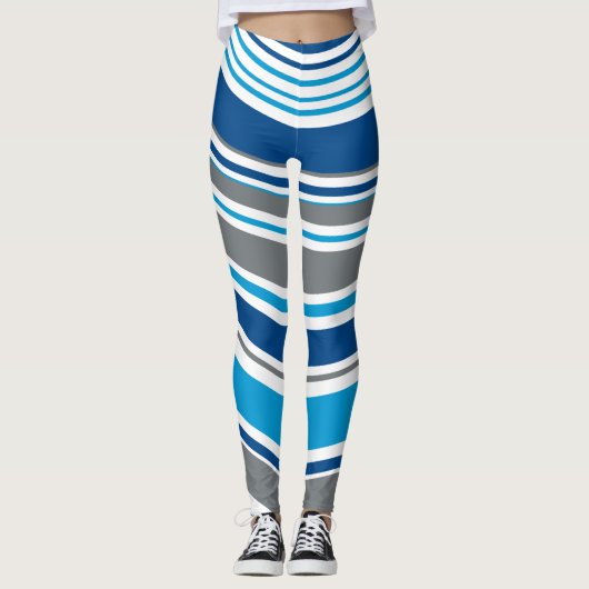 Leggings Couleurs de style rétro Vagues  (Devant)
