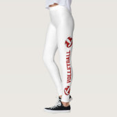 Leggings Couleurs d'équipe blanche rouge volleyballs w text (Gauche)