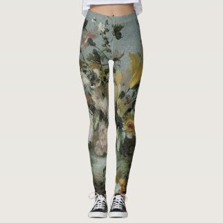 Leggings couleurs douces de conception assez florale