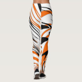 Leggings Couleurs du Bengale Orange et lignes noires (Dos)