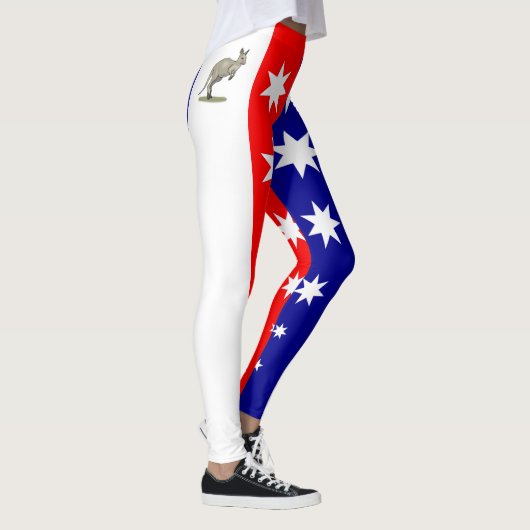 Leggings Couleurs du drapeau australien ~Kangaroo ~ Design  (Droite)