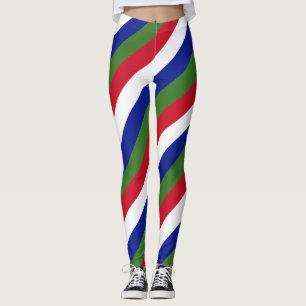 Leggings Couleurs du drapeau national de la Gambie Diagonal