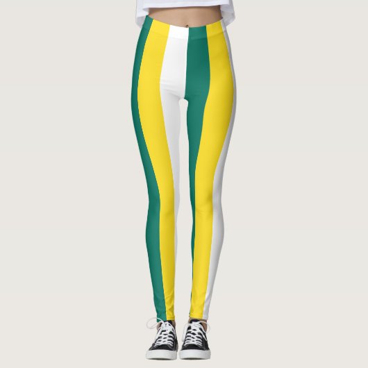 Leggings Couleurs du drapeau national de Macao triées verti (Devant)