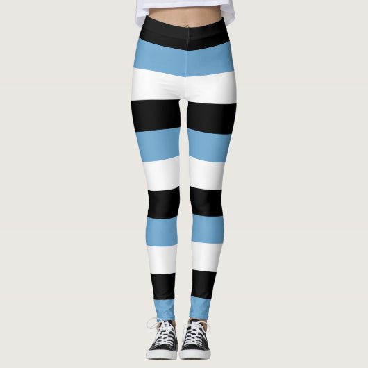 Leggings Couleurs du drapeau national du Botswana Horizonta (Devant)
