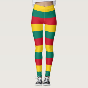 Leggings Couleurs du drapeau national du Cameroun rayées ho