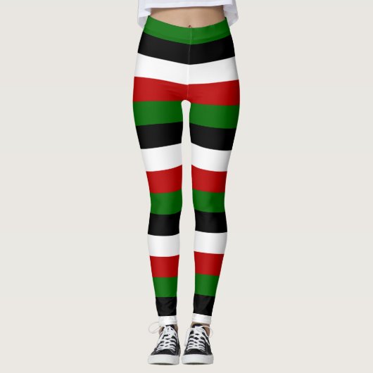 Leggings Couleurs du drapeau national du Kenya horizontalem (Devant)