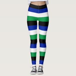 Leggings Couleurs du drapeau national du Lesotho Horizontal