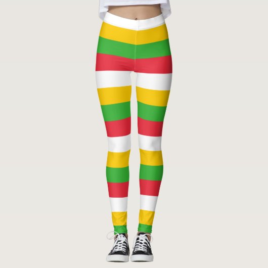 Leggings Couleurs du drapeau national du Myanmar horizontal (Devant)