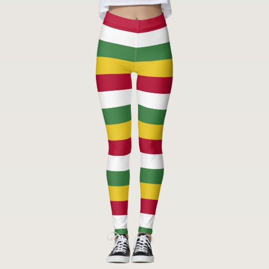 Leggings Couleurs du drapeau national du Suriname Horizonta (Devant)