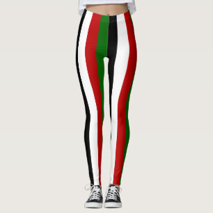 Leggings Couleurs du drapeau national kenyan à rayures vert