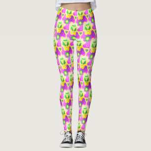 Leggings Couleurs du Mardi Gras motif abstrait