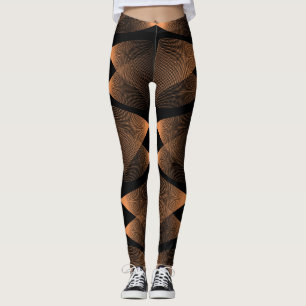 Leggings Couleurs en cuivre, tuiles linéaires abstraites
