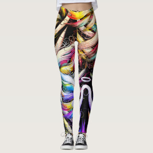Leggings Couleurs évanescentes de l'arc-en-ciel sur des col