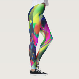 Leggings Couleurs extravagantes de formes abstraites et voy