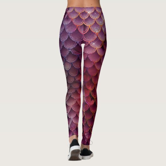 Leggings Couleurs mauves, bleues, rouges Conception des éch (Dos)