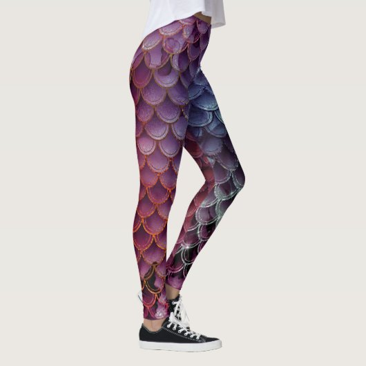 Leggings Couleurs mauves, bleues, rouges Conception des éch (Droite)