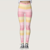 Leggings Couleurs modernes rose jaune blanc Modèle tendance (Devant)