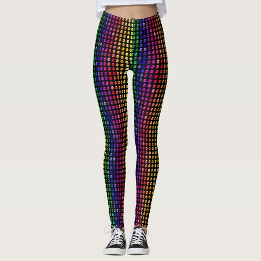 Leggings Couleurs Motif Fierté des clous métalliques (Devant)