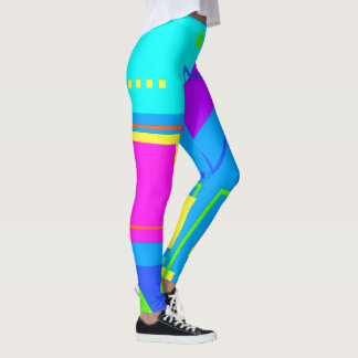 Leggings COULEURS NEON MOTIF 80S cool DES HUIT ANNÉES