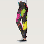 Leggings Couleurs néon Retro Paint Splatter (Gauche)