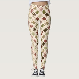 Leggings Couleurs neutres de la crème d'impression compos