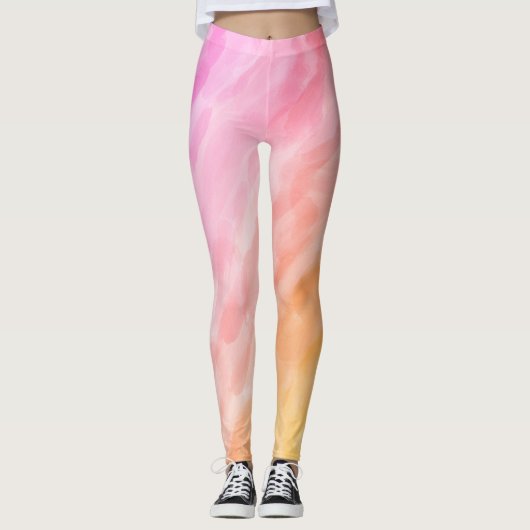 Leggings Couleurs pastel aquarelle peinte (Devant)