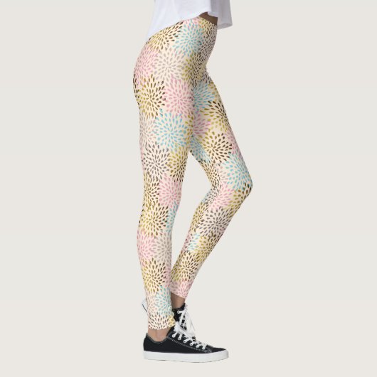Leggings Couleurs pastel motif de starburst abstrait (Droite)