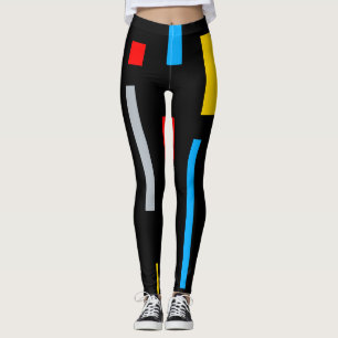 Leggings Couleurs primaires géométriques mondriques lignes 