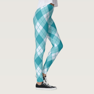 Leggings Couleurs printanières motif bleu clair et blanc