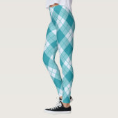 Leggings Couleurs printanières motif bleu clair et blanc (Gauche)
