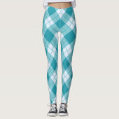 Leggings Couleurs printanières motif bleu clair et blanc (Devant)