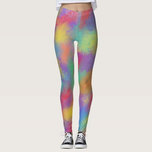 Leggings Couleurs printanières peintes (Devant)