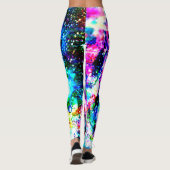 Leggings Couleurs psychédéliques folles, Jambes de femmes c (Dos)