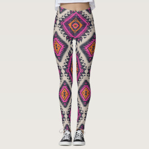 Leggings Couleurs rétro, design Navajo tribal.