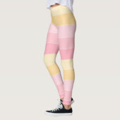 Leggings Couleurs rose jaune blanc Modèle tendance Élégant (Gauche)