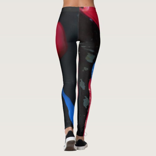 Leggings Couleurs rouges et bleues (Dos)