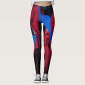 Leggings Couleurs rouges et bleues (Devant)