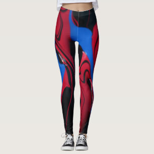Leggings Couleurs rouges et bleues