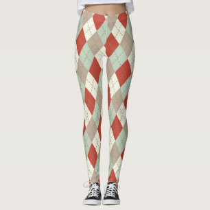 Leggings Couleurs rousses, Motif de Jacquard de Noël