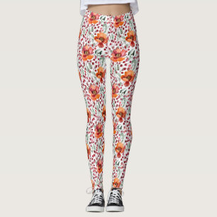 Leggings Couleurs Terreuses, Fleurs d'Automne