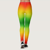 Leggings Couleurs tropicales rouge jaune vif Votre nom (Dos)