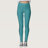 Leggings Couleurs turquoises de l'équipe noire volleballs w (Devant)