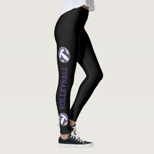 Leggings Couleurs violet noir de l'équipe volleyballs w tex