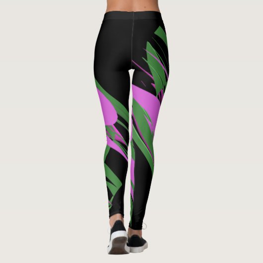 Leggings Couleurs violettes vert noir (Dos)
