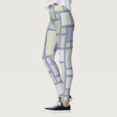 Leggings Couleurs vives Lignes gris | Piet Mondrian | (Gauche)